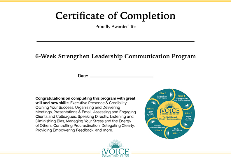 iVoice Certificate of Completion